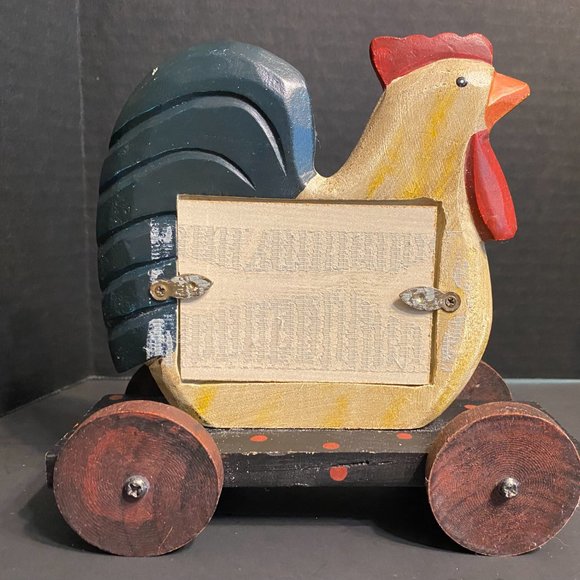 Accents Vintage Three Wooden Farm Animals Rolling Photo Frames